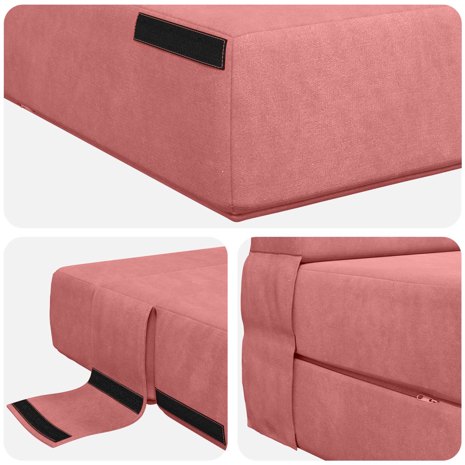 Vouwsofa Bed Roze 190 x 100 x 15 cm Fluweel is nu te koop bij PeponiXL, paradijselijk wonen!