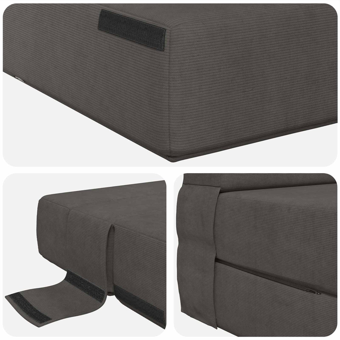 Vouwsofa Bed Donkergrijs 190 x 100 x 15 cm Katoen Stof is nu te koop bij PeponiXL, paradijselijk wonen!