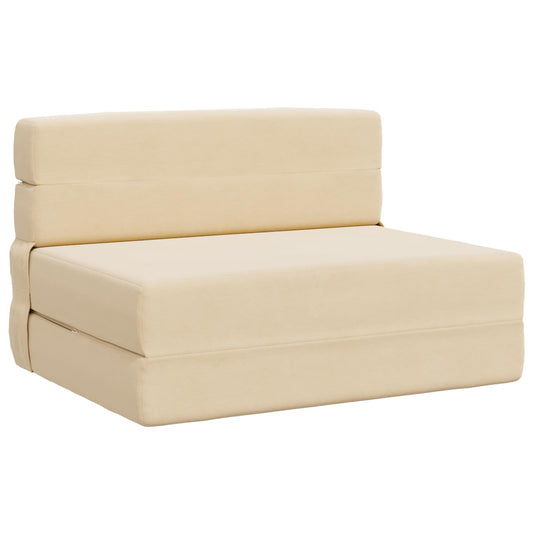 Vouwsofa Bed Crème 190 x 100 x 15 cm Katoen Stof is nu te koop bij PeponiXL, paradijselijk wonen!