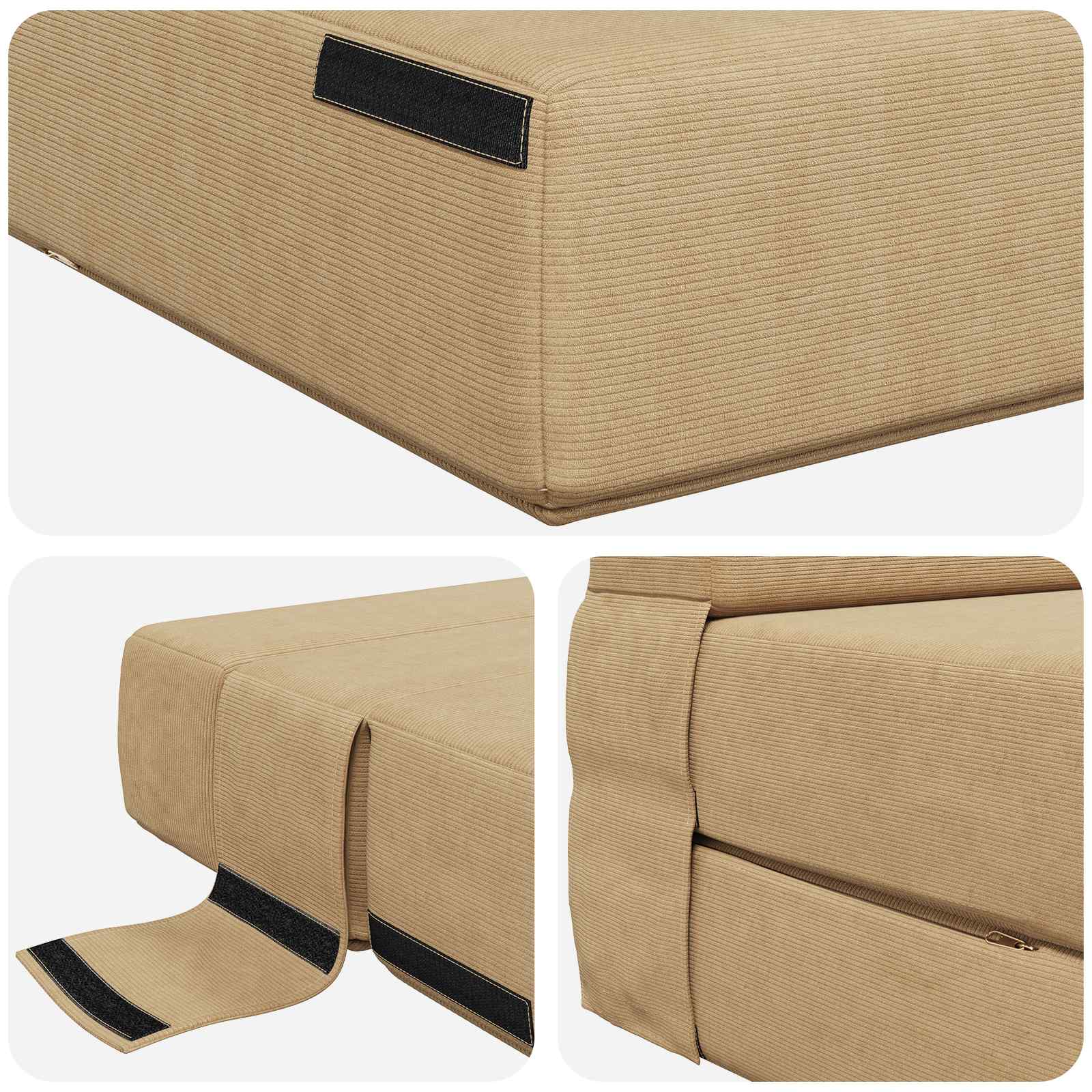 Vouwsofa Bed Lichtgroen Grijs 190 x 100 x 15 cm Katoen Stof is nu te koop bij PeponiXL, paradijselijk wonen!