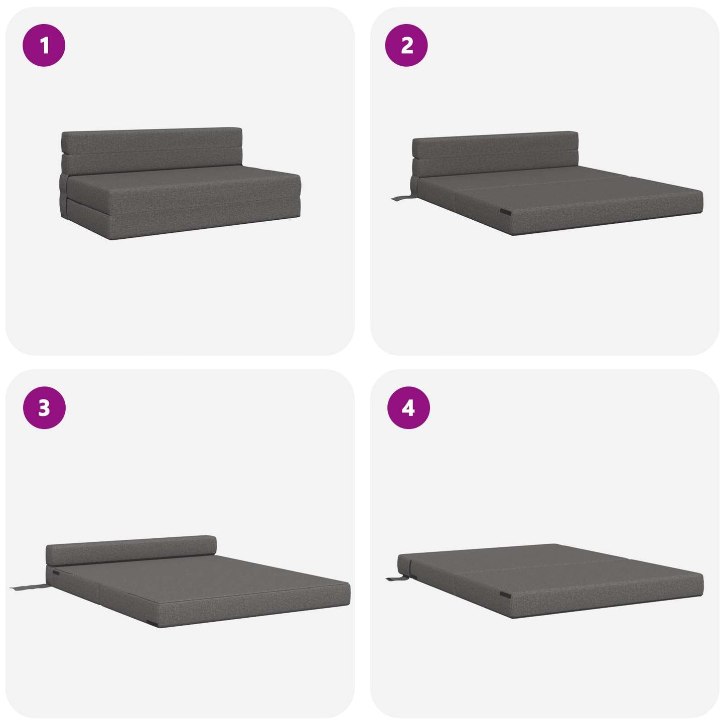 Vouwsofa Bed Lichtgrijs 203 x 152 x 15 cm Stof is nu te koop bij PeponiXL, paradijselijk wonen!