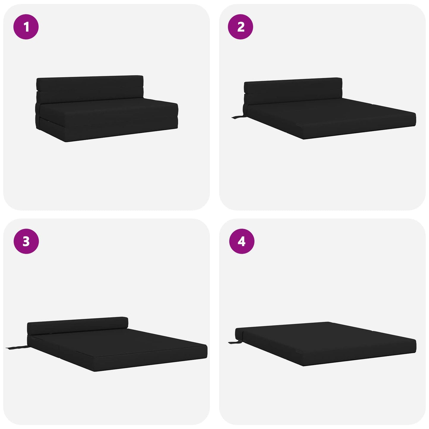 Vouwsofa Bed Zwart 203 x 152 x 15 cm Stof is nu te koop bij PeponiXL, paradijselijk wonen!