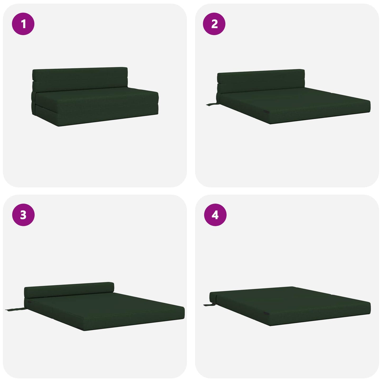 Vouwsofa Bed Donkergroen 203 x 152 x 15 cm Stof is nu te koop bij PeponiXL, paradijselijk wonen!