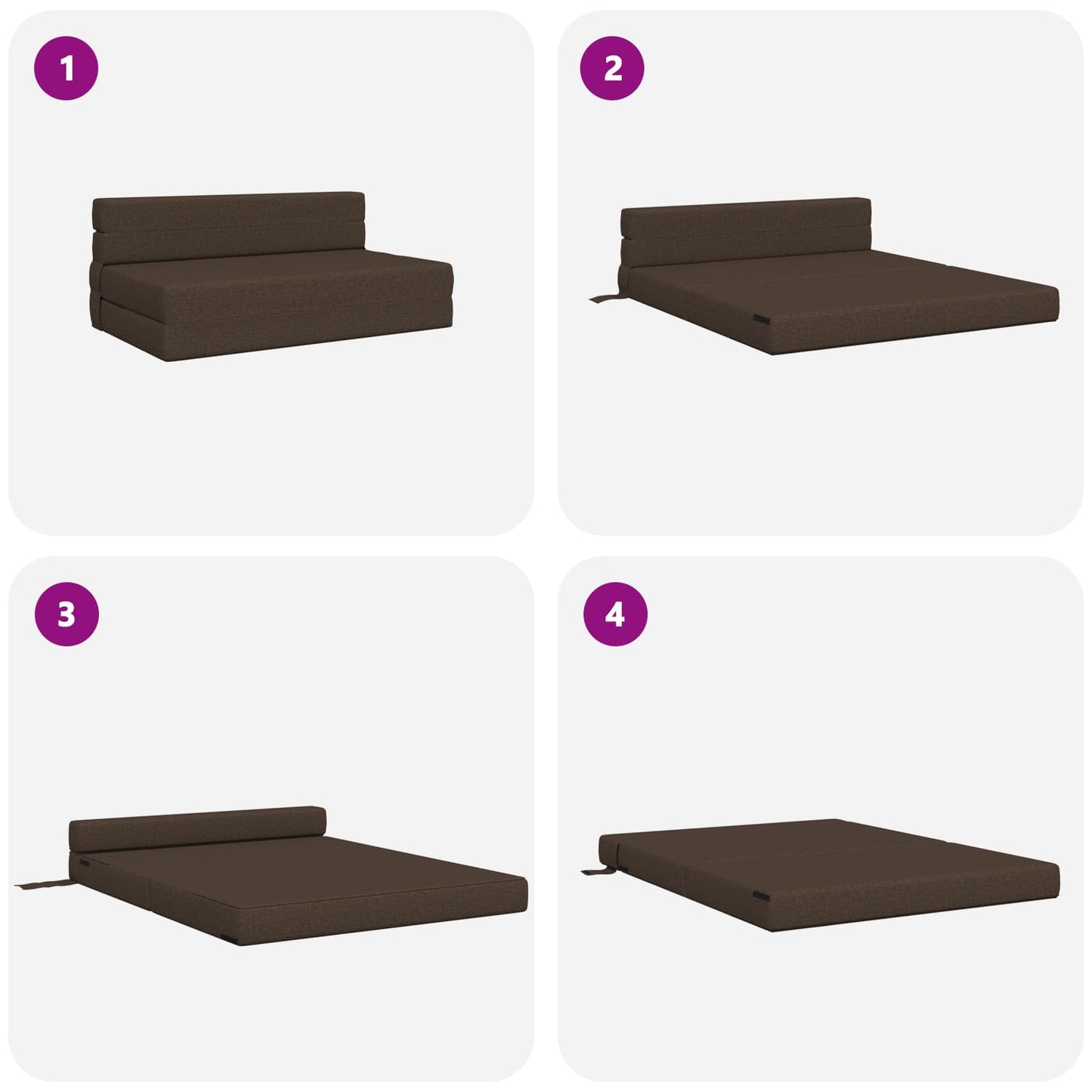 Vouwsofa Bed Taupe 203 x 152 x 15 cm Stof is nu te koop bij PeponiXL, paradijselijk wonen!