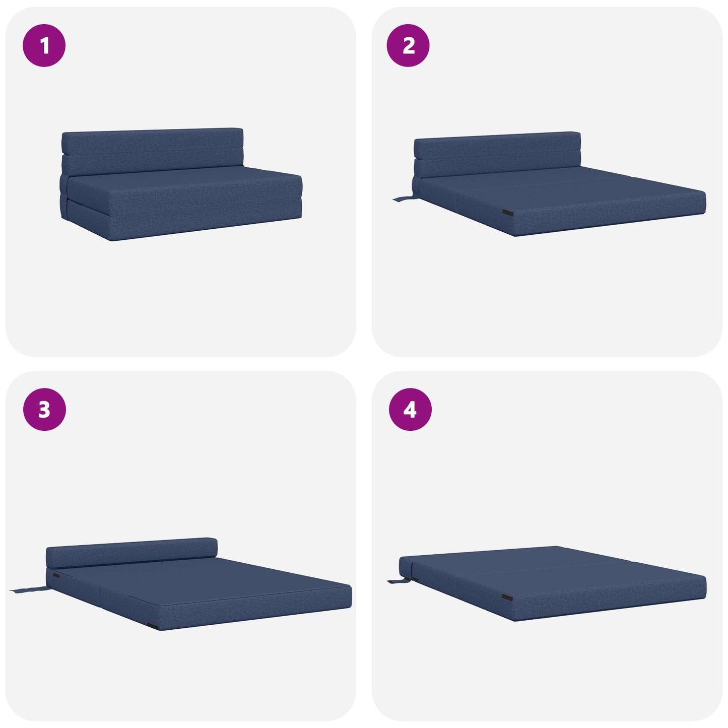 Vouwsofa Bed Blauw 203 x 152 x 15 cm Stof is nu te koop bij PeponiXL, paradijselijk wonen!