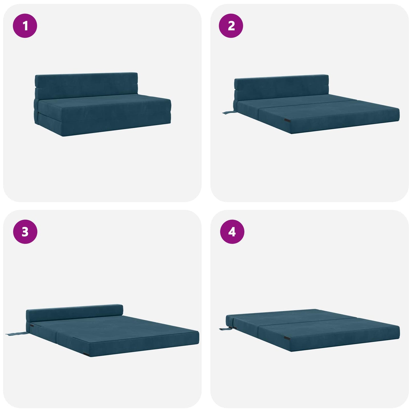 Vouwsofa Bed Blauw 203 x 152 x 15 cm Fluweel is nu te koop bij PeponiXL, paradijselijk wonen!