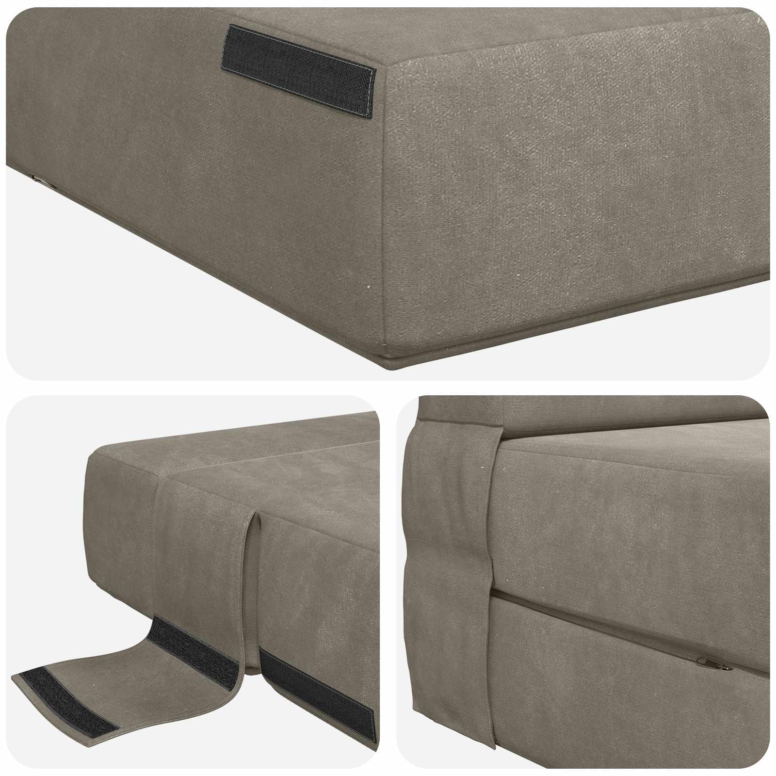 Vouwsofa Bed Lichtgrijs 203 x 152 x 15 cm Fluweel is nu te koop bij PeponiXL, paradijselijk wonen!