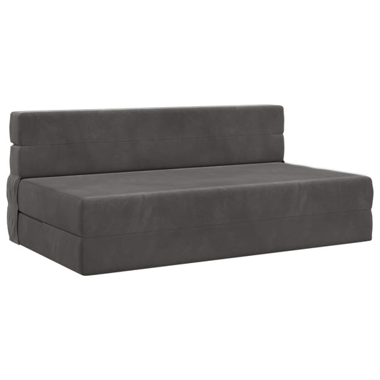 Vouwsofa Bed Donkergrijs 203 x 152 x 15 cm Fluweel is nu te koop bij PeponiXL, paradijselijk wonen!