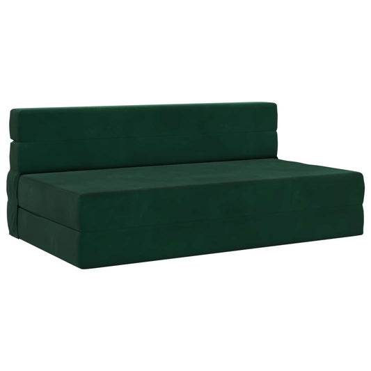 Vouwsofa Bed Donkergroen 203 x 152 x 15 cm Fluweel is nu te koop bij PeponiXL, paradijselijk wonen!