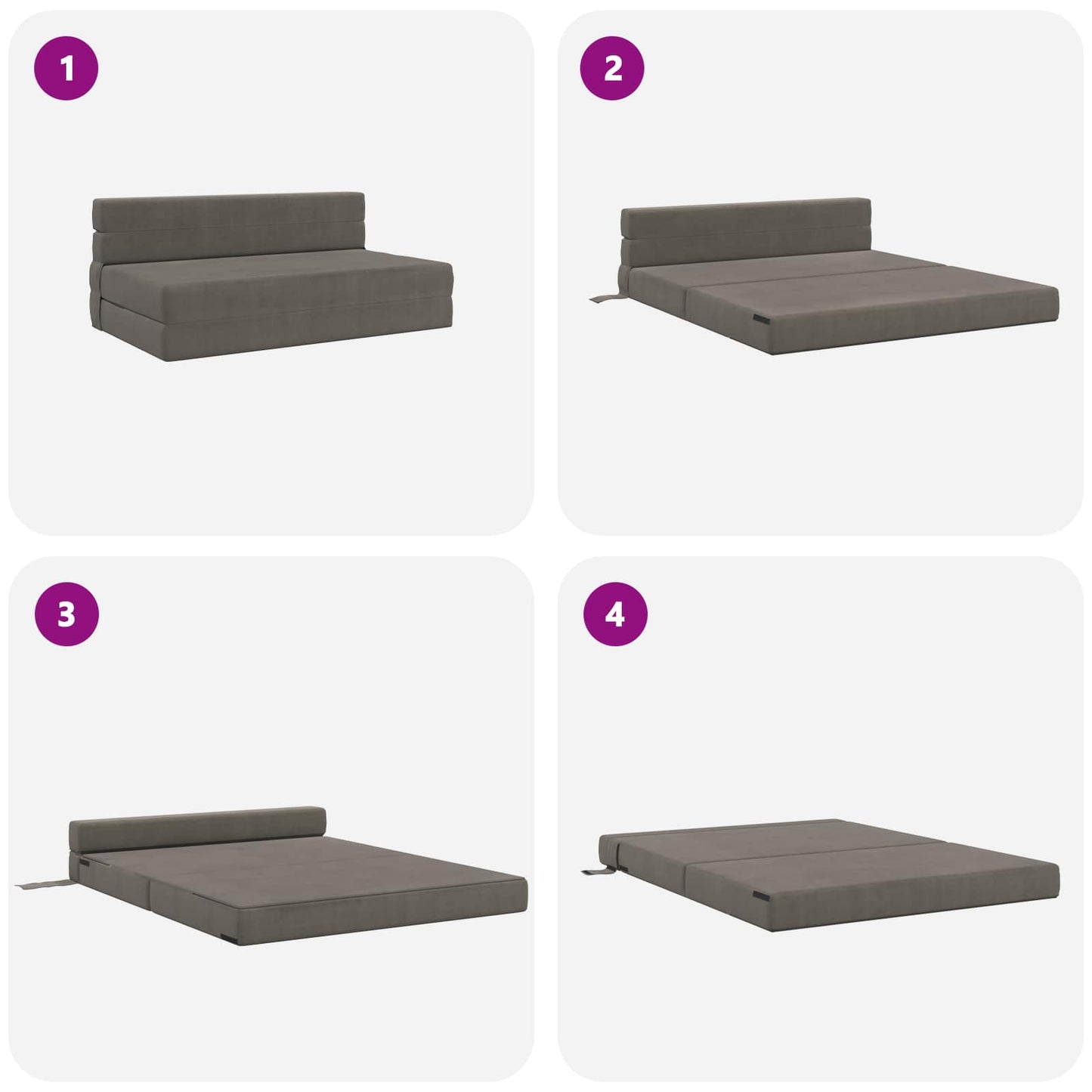Vouwsofa Bed Lichtgrijs 203 x 152 x 15 cm Katoen Stof is nu te koop bij PeponiXL, paradijselijk wonen!
