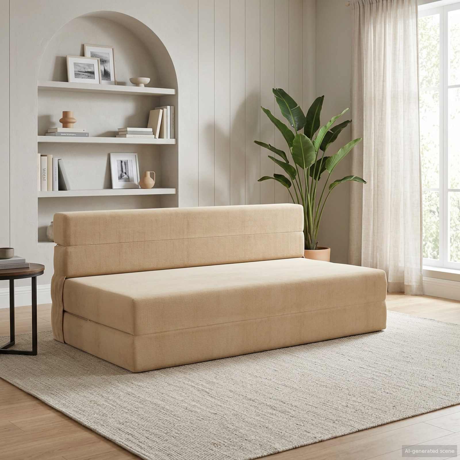 Vouwsofa Bed Lichtgroen Grijs 203 x 152 x 15 cm Katoen Stof is nu te koop bij PeponiXL, paradijselijk wonen!