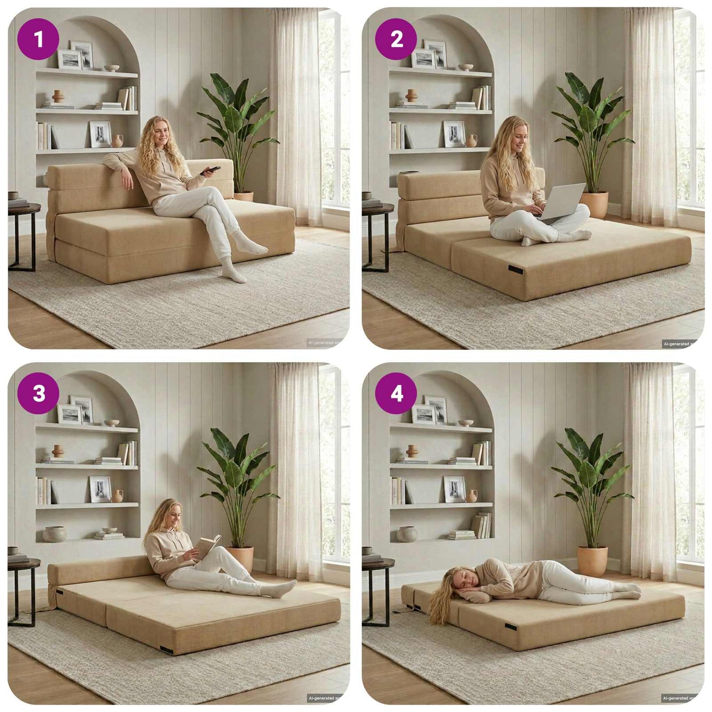 Vouwsofa Bed Lichtgroen Grijs 203 x 152 x 15 cm Katoen Stof is nu te koop bij PeponiXL, paradijselijk wonen!