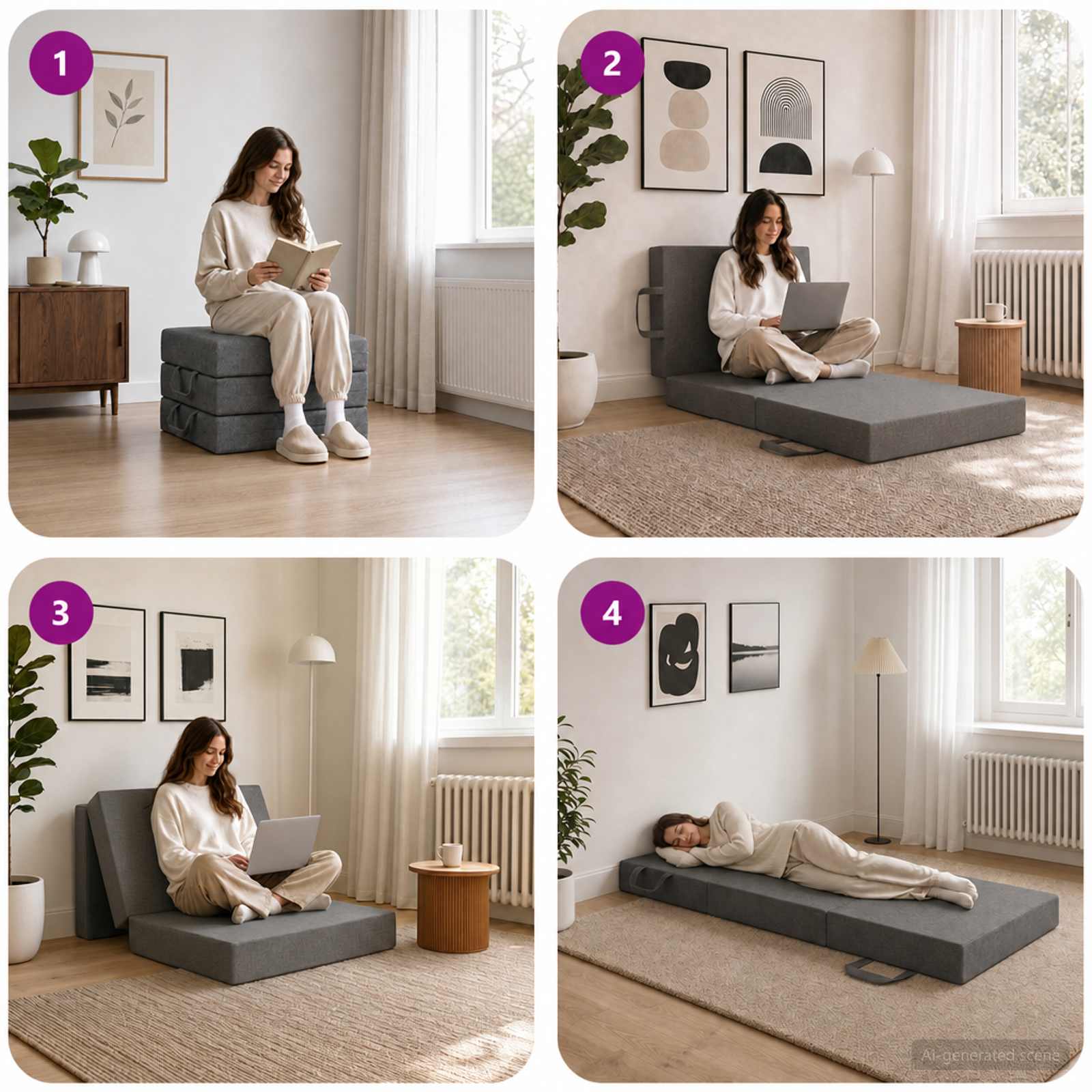 Vouwbare Bankbed 75 x 63 x 45 cm Lichtgrijs is nu te koop bij PeponiXL, paradijselijk wonen!