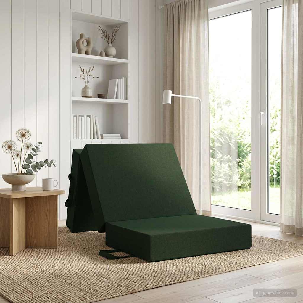 Vouwbare Bankbed 90 x 63 x 45 cm Donkergroen is nu te koop bij PeponiXL, paradijselijk wonen!