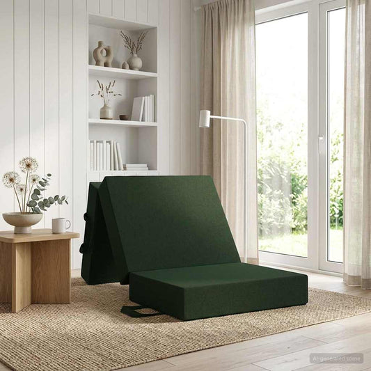 Vouwbare Bankbed 75 x 67 x 45 cm Donkergroen is nu te koop bij PeponiXL, paradijselijk wonen!