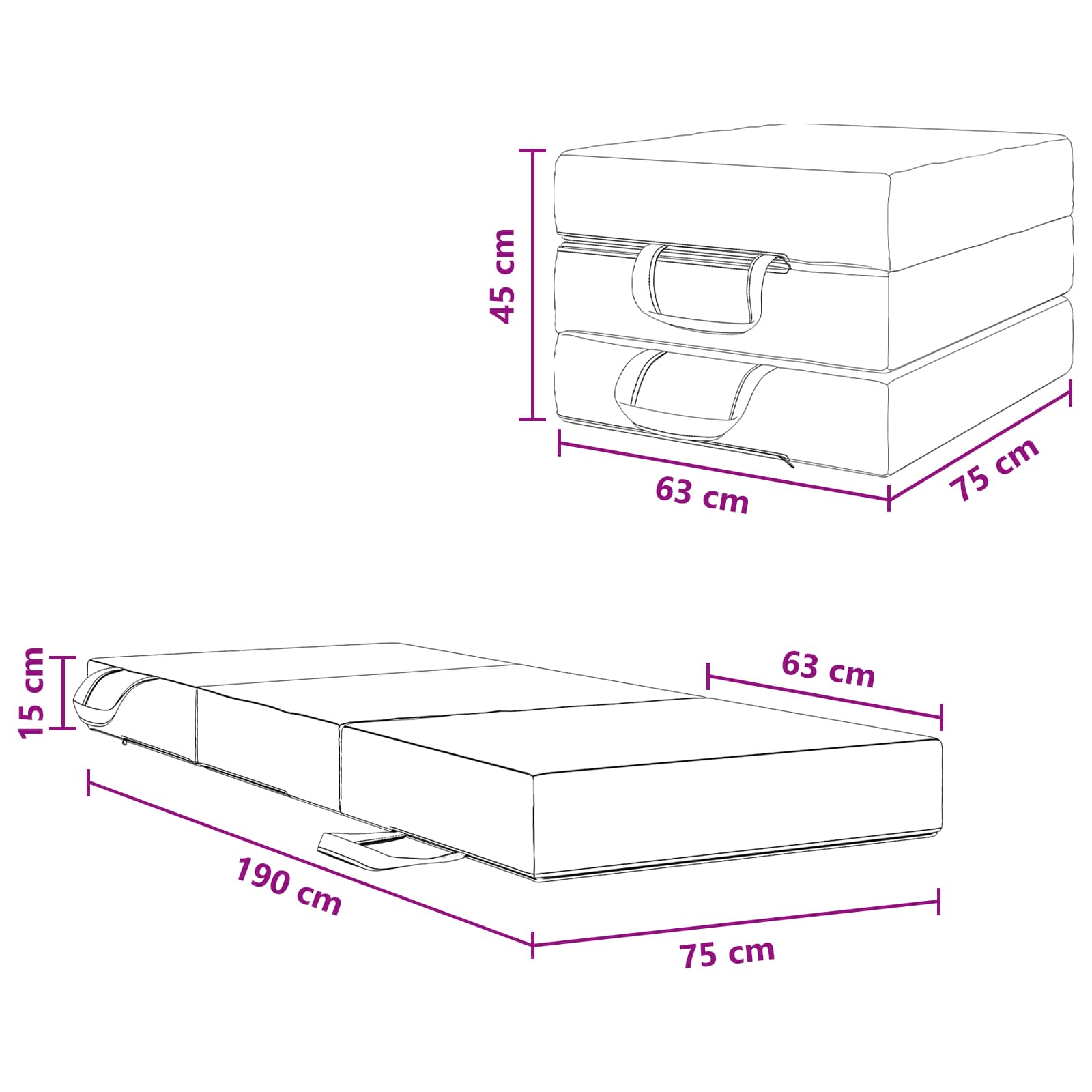 Vouwbare Bankbed 75 x 63 x 45 cm Taupe is nu te koop bij PeponiXL, paradijselijk wonen!