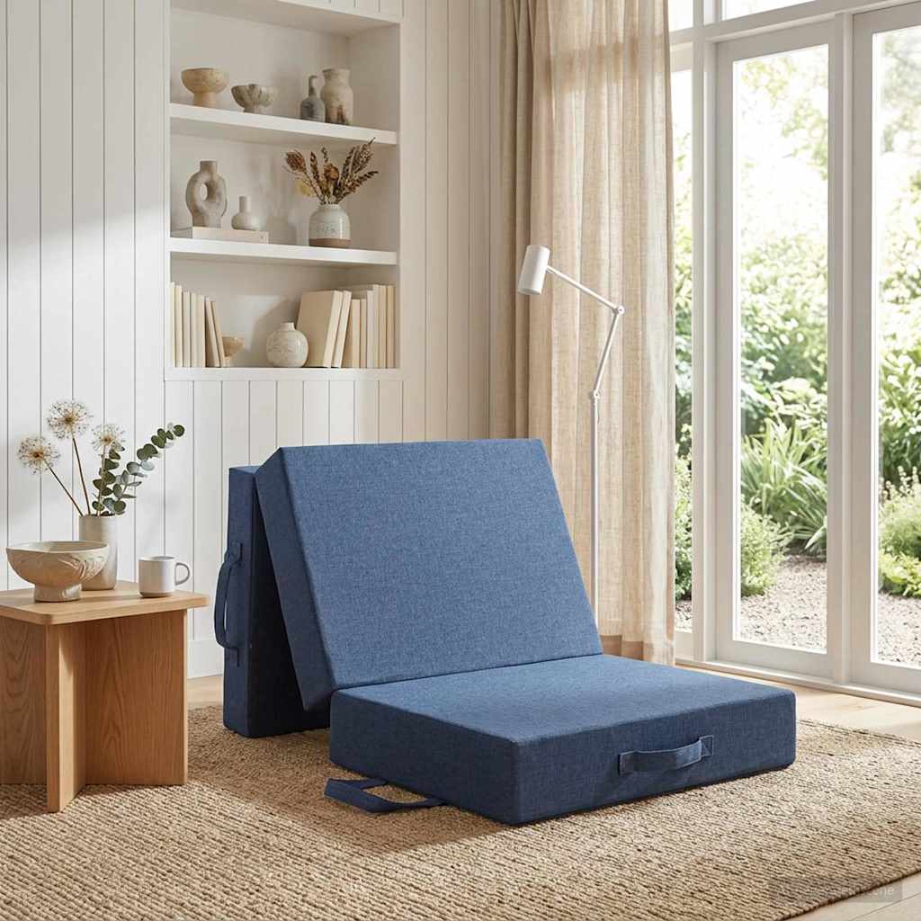 Vouwbare Bankbed 75 x 63 x 45 cm Blauw is nu te koop bij PeponiXL, paradijselijk wonen!