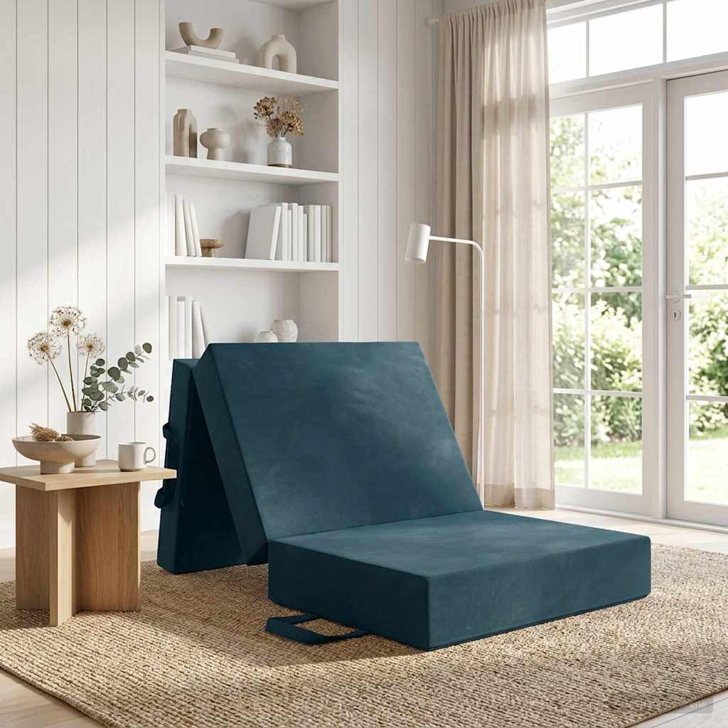 Vouwbare Bankbed 75 x 63 x 45 cm Blauw is nu te koop bij PeponiXL, paradijselijk wonen!