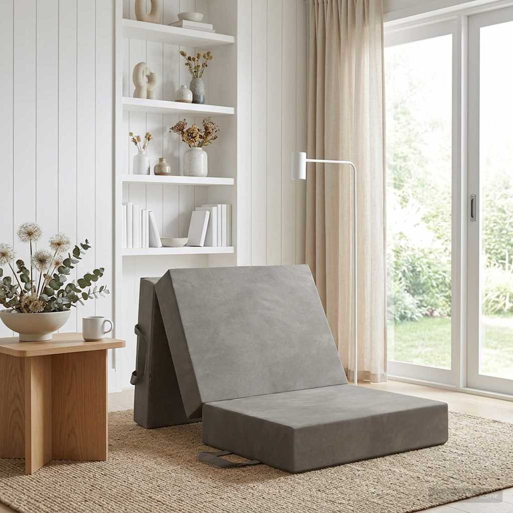Vouwbare Bankbed 90 x 63 x 45 cm Lichtgrijs is nu te koop bij PeponiXL, paradijselijk wonen!
