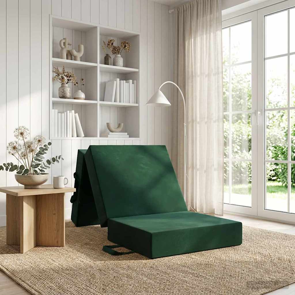 Vouwbare Bankbed 75 x 67 x 45 cm Donkergroen is nu te koop bij PeponiXL, paradijselijk wonen!