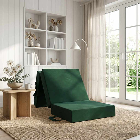 Vouwbare Bankbed 75 x 67 x 45 cm Donkergroen is nu te koop bij PeponiXL, paradijselijk wonen!