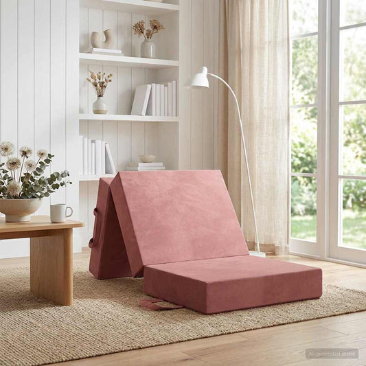 Vouwbare Bankbed 90 x 63 x 45 cm Roze is nu te koop bij PeponiXL, paradijselijk wonen!