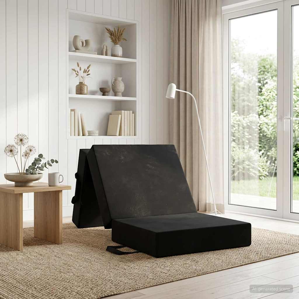 Vouwbare Bankbed 75 x 63 x 45 cm Zwart is nu te koop bij PeponiXL, paradijselijk wonen!