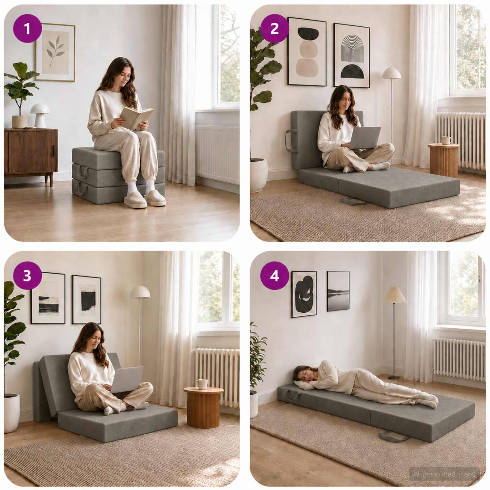 Vouwbare Bankbed 90 x 63 x 45 cm Lichtgrijs is nu te koop bij PeponiXL, paradijselijk wonen!