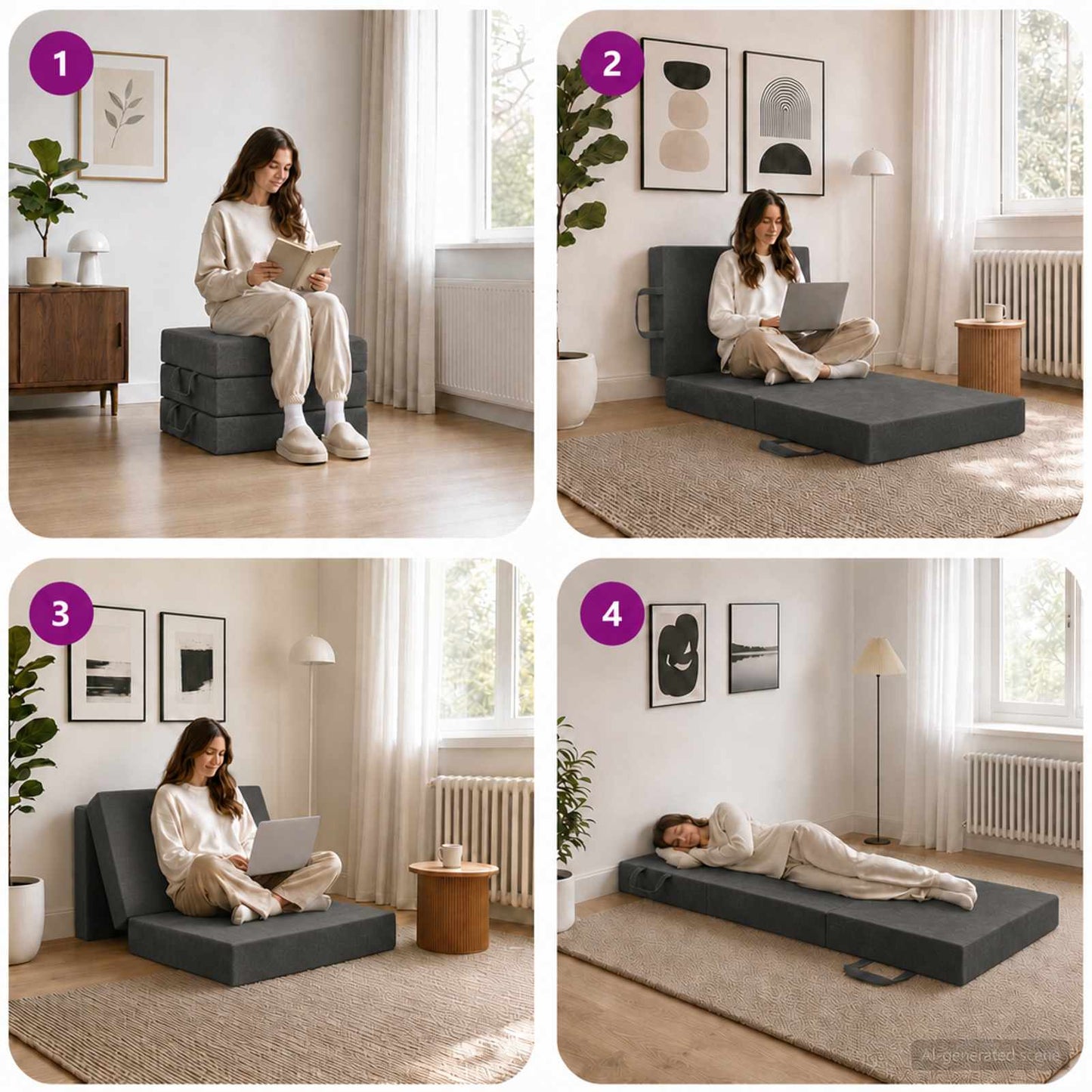 Vouwbare Bankbed 90 x 63 x 45 cm Donkergrijs is nu te koop bij PeponiXL, paradijselijk wonen!