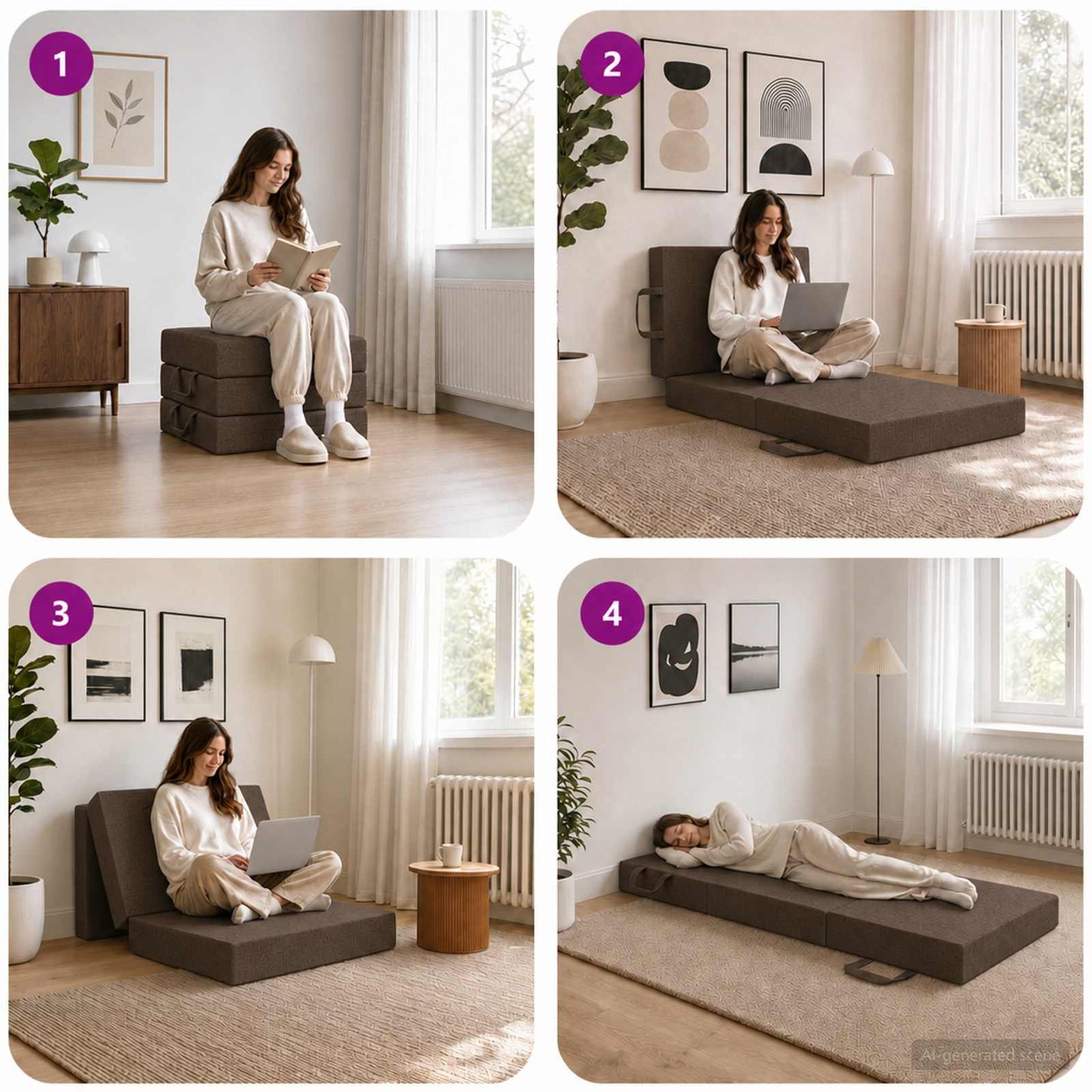 Vouwbare Bankbed 75 x 67 x 45 cm Taupe is nu te koop bij PeponiXL, paradijselijk wonen!