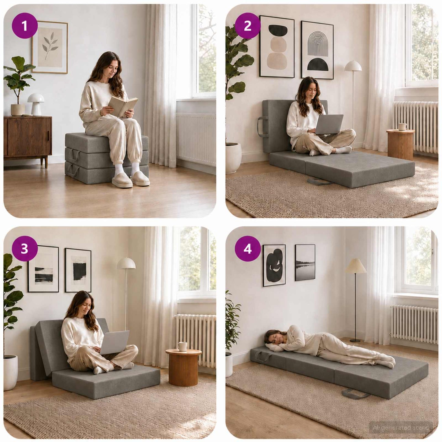 Vouwbare Bankbed 75 x 67 x 45 cm Lichtgrijs is nu te koop bij PeponiXL, paradijselijk wonen!