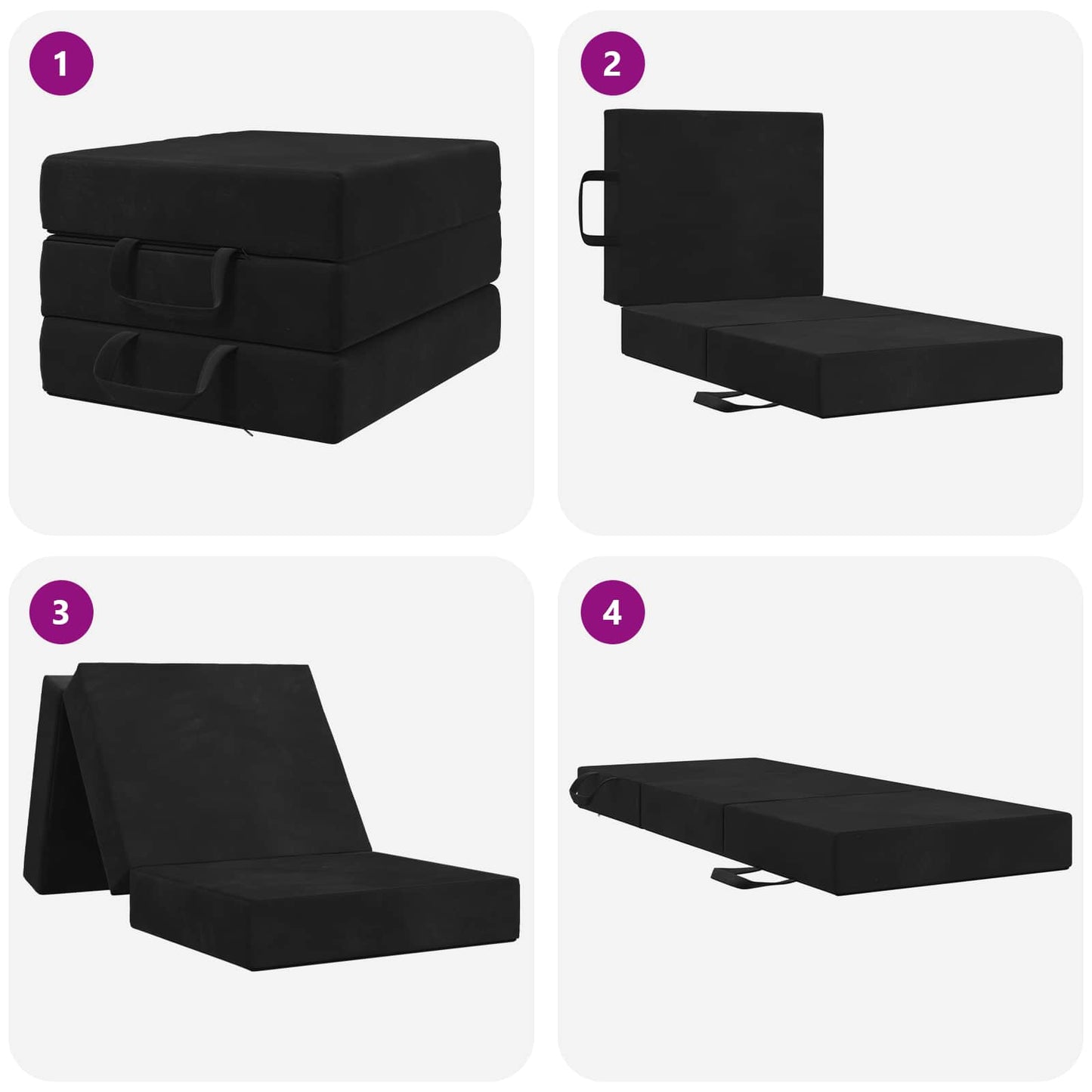 Vouwbare Bankbed 75 x 67 x 45 cm Zwart is nu te koop bij PeponiXL, paradijselijk wonen!