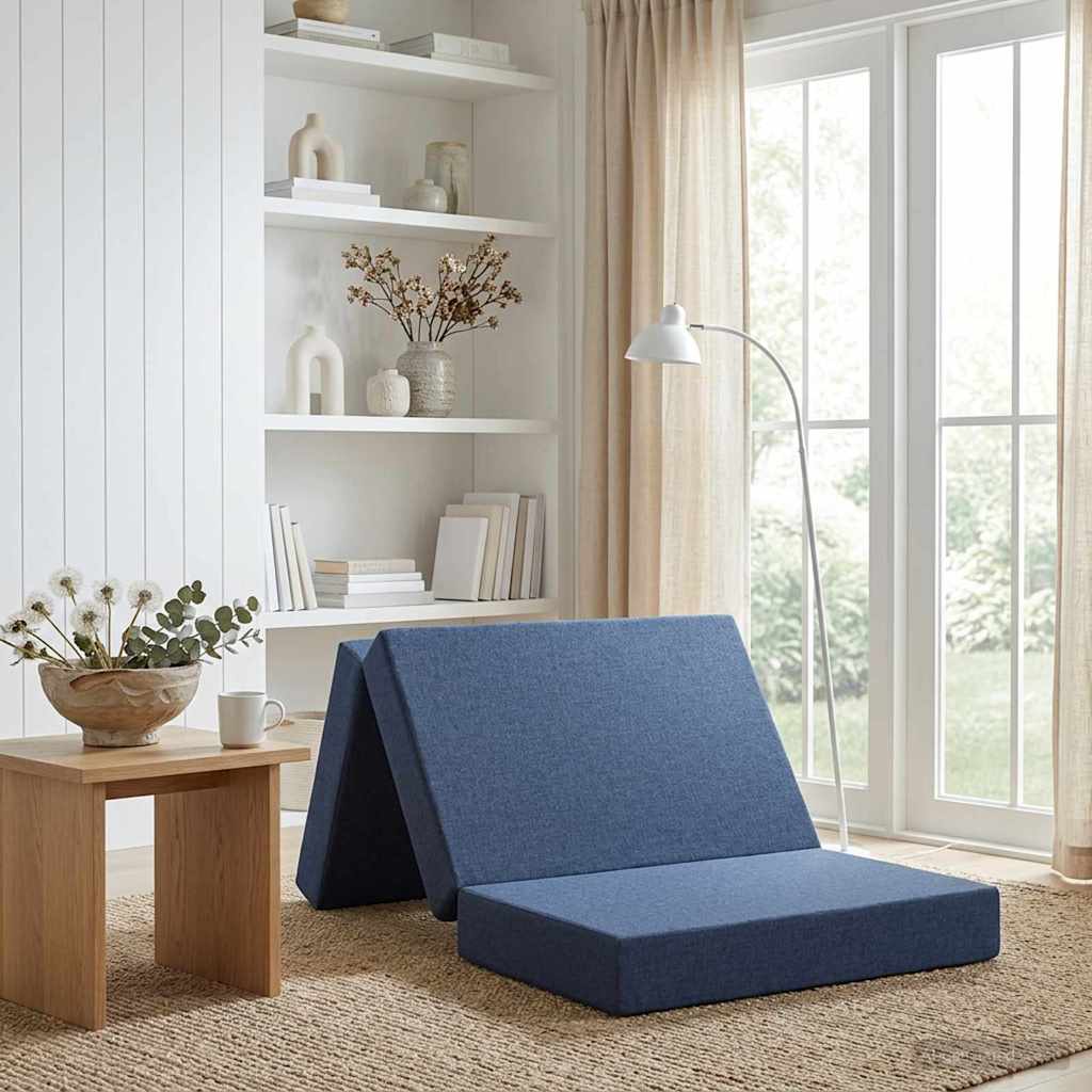 Vouwbare Bankbed 90 x 67 x 45 cm Blauw is nu te koop bij PeponiXL, paradijselijk wonen!