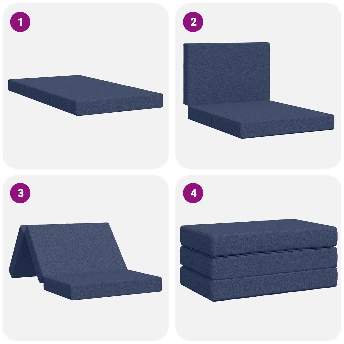 Vouwbare Bankbed 80 x 67 x 45 cm Blauw is nu te koop bij PeponiXL, paradijselijk wonen!