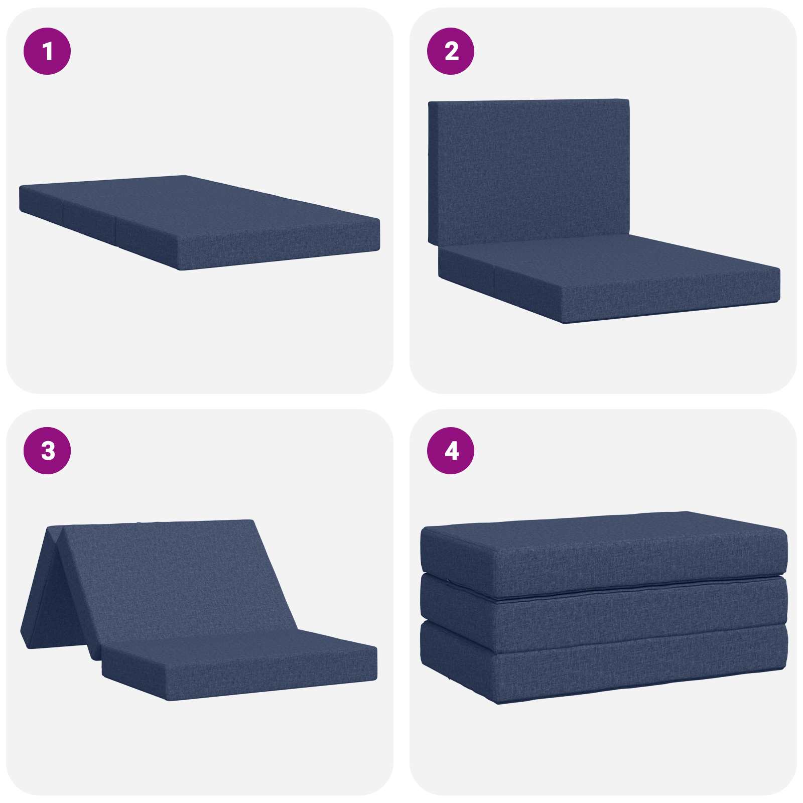 Vouwbare Bankbed 80 x 67 x 45 cm Blauw is nu te koop bij PeponiXL, paradijselijk wonen!