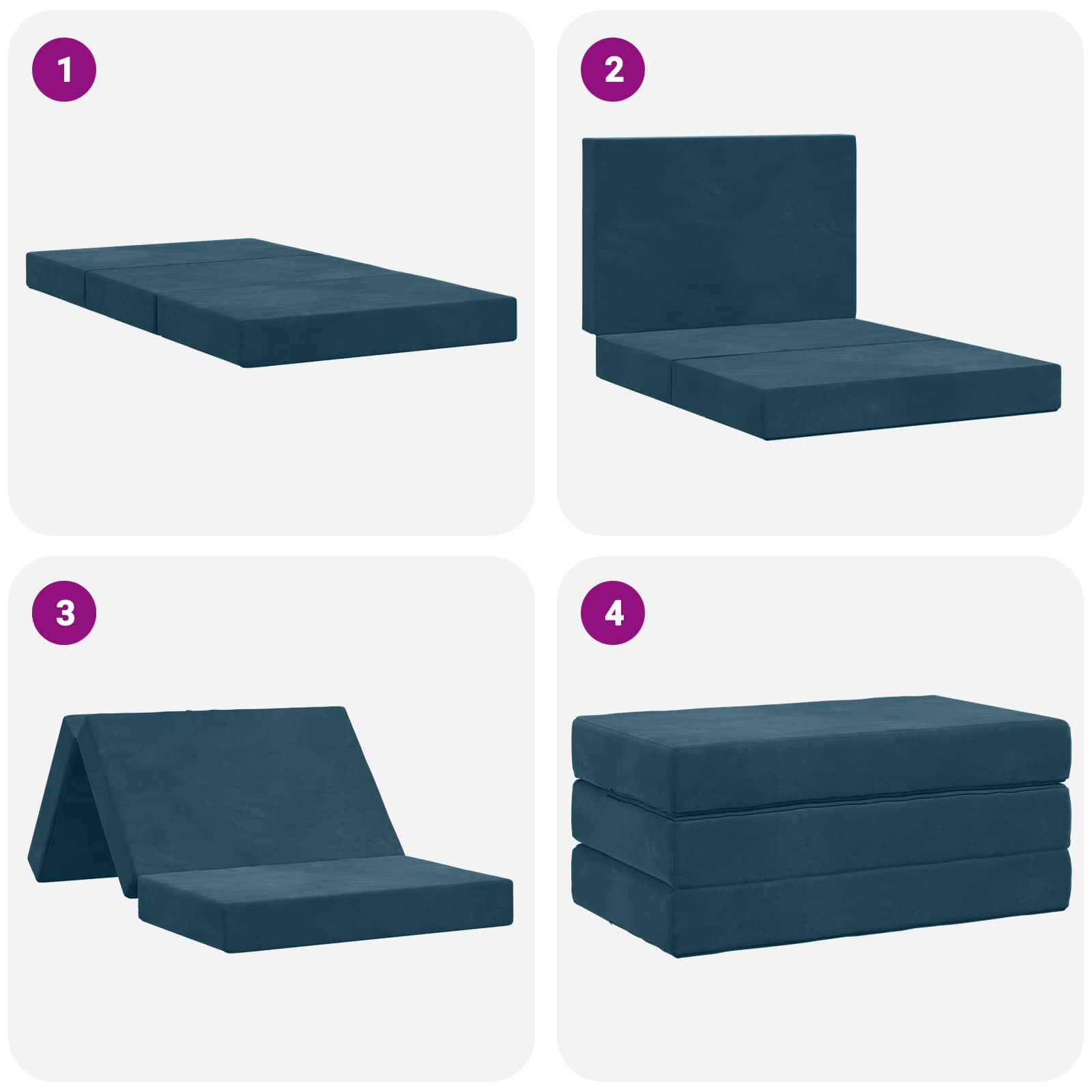 Vouwbare Bankbed 80 x 67 x 45 cm Blauw is nu te koop bij PeponiXL, paradijselijk wonen!