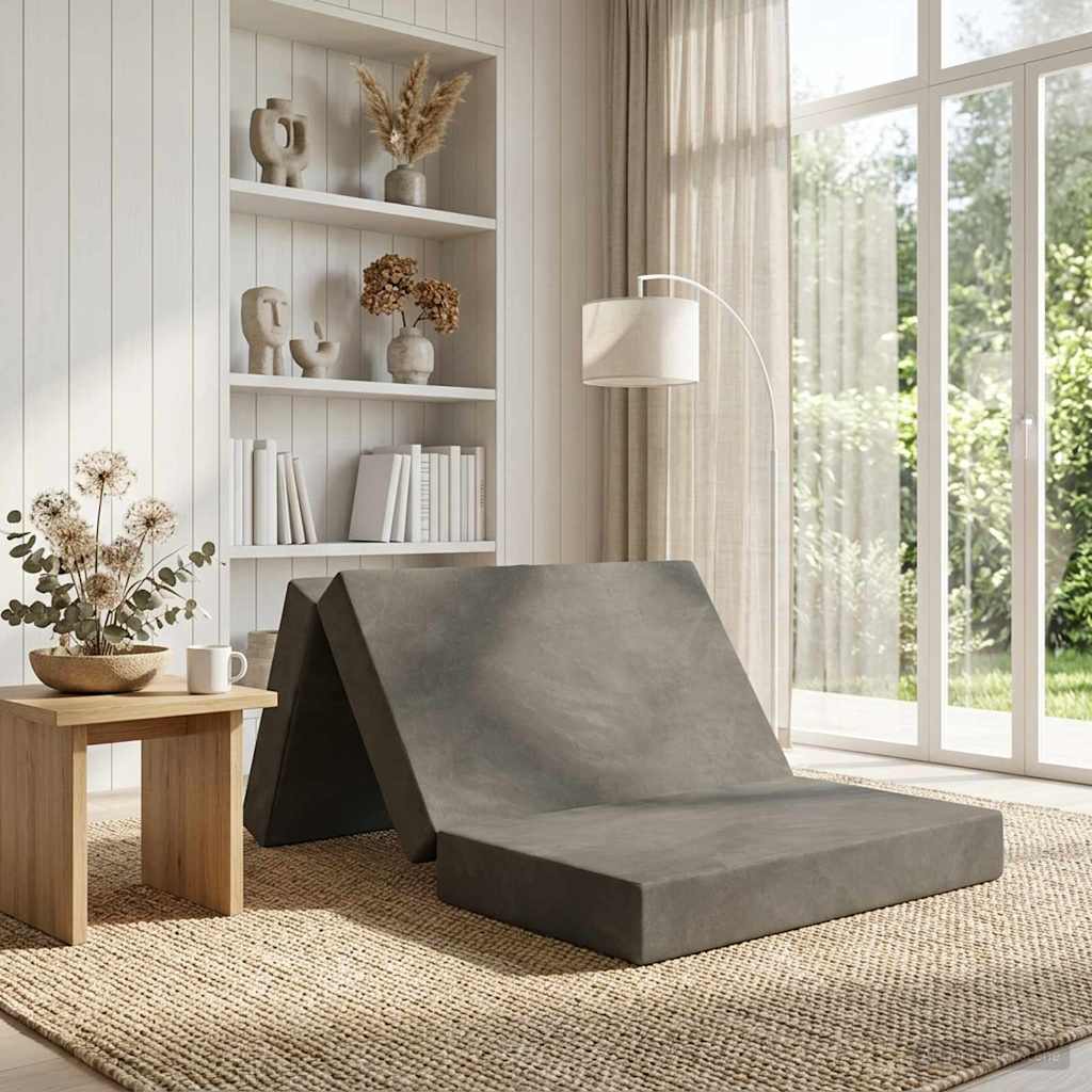 Vouwbare Bankbed 90 x 67 x 45 cm Lichtgrijs is nu te koop bij PeponiXL, paradijselijk wonen!