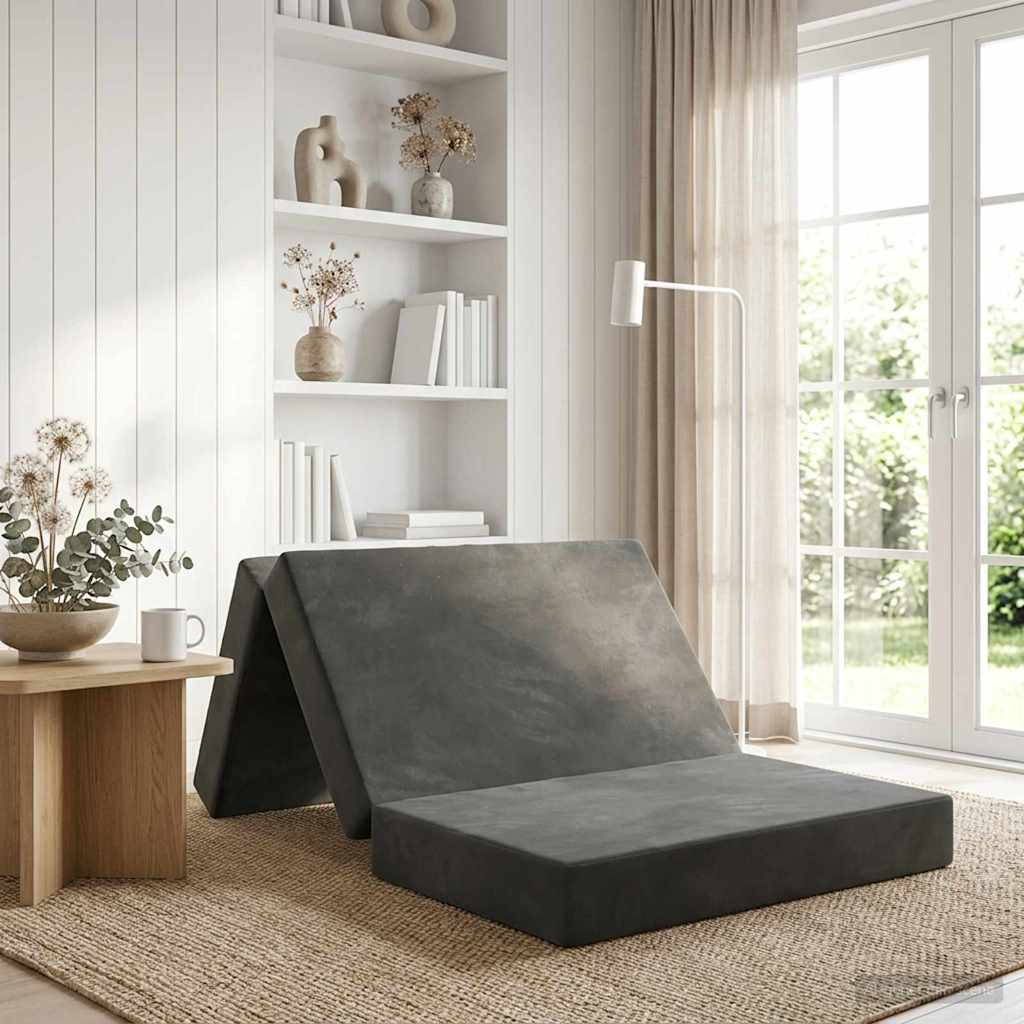 Vouwbare Bankbed 90 x 67 x 45 cm Donkergrijs is nu te koop bij PeponiXL, paradijselijk wonen!