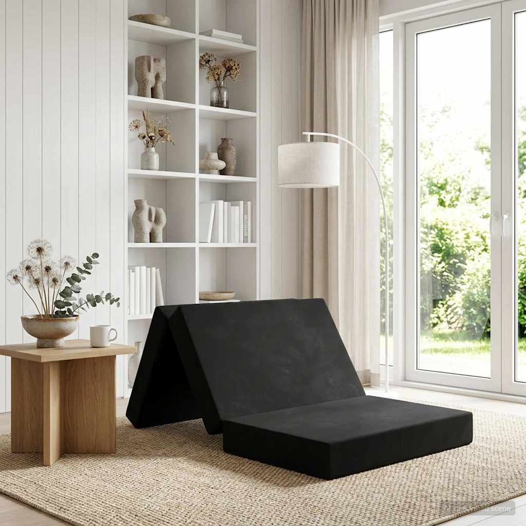 Vouwbare Bankbed 100 x 67 x 45 cm Zwart is nu te koop bij PeponiXL, paradijselijk wonen!