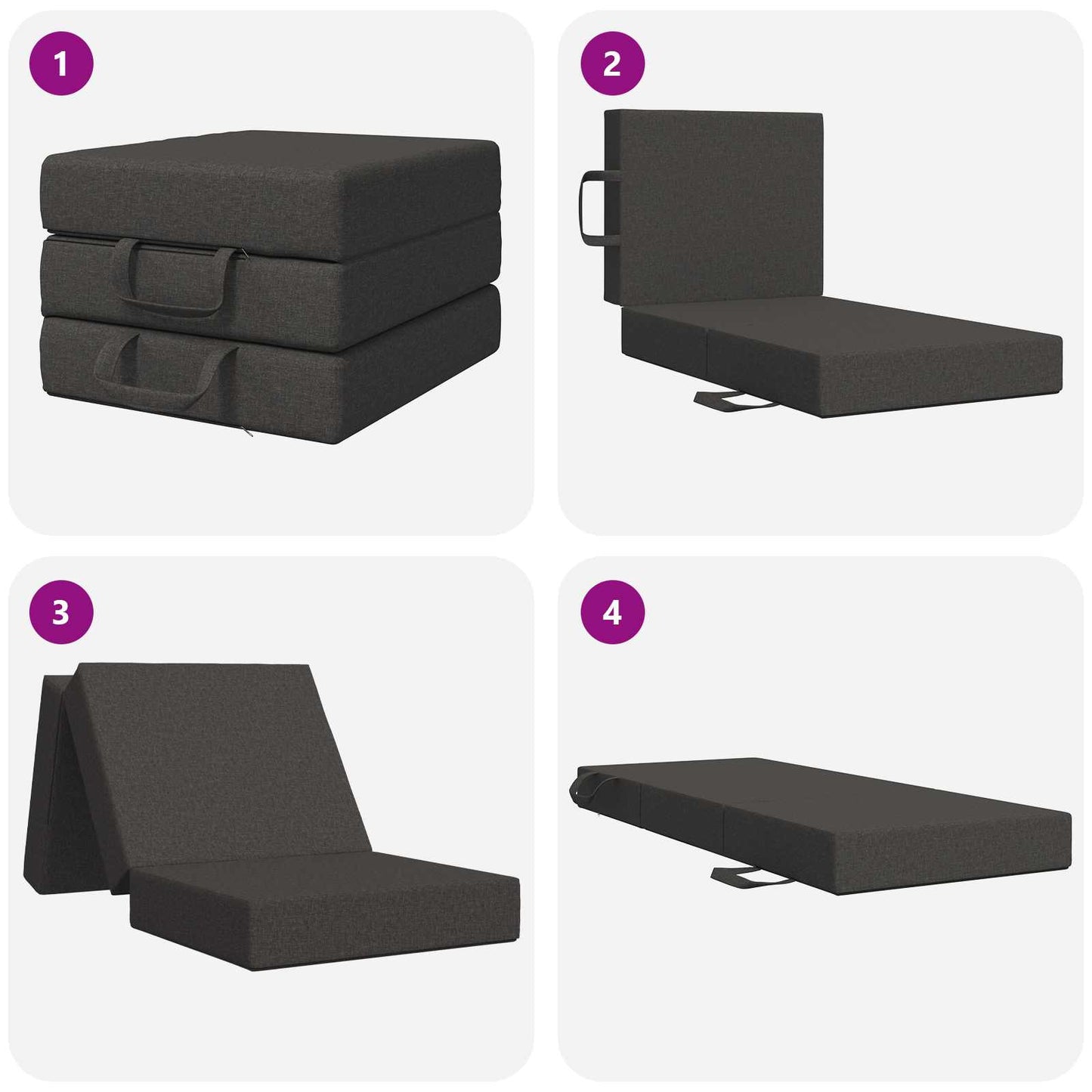 Vouwbare Bankbed 90 x 67 x 45 cm Donkergrijs is nu te koop bij PeponiXL, paradijselijk wonen!