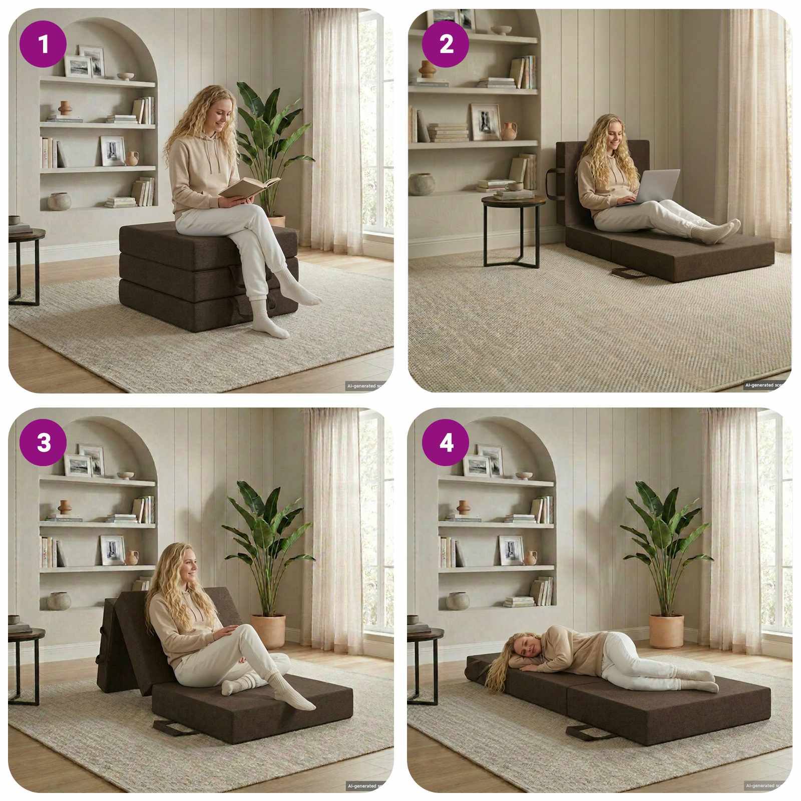 Vouwbare Bankbed 90 x 67 x 45 cm Taupe is nu te koop bij PeponiXL, paradijselijk wonen!
