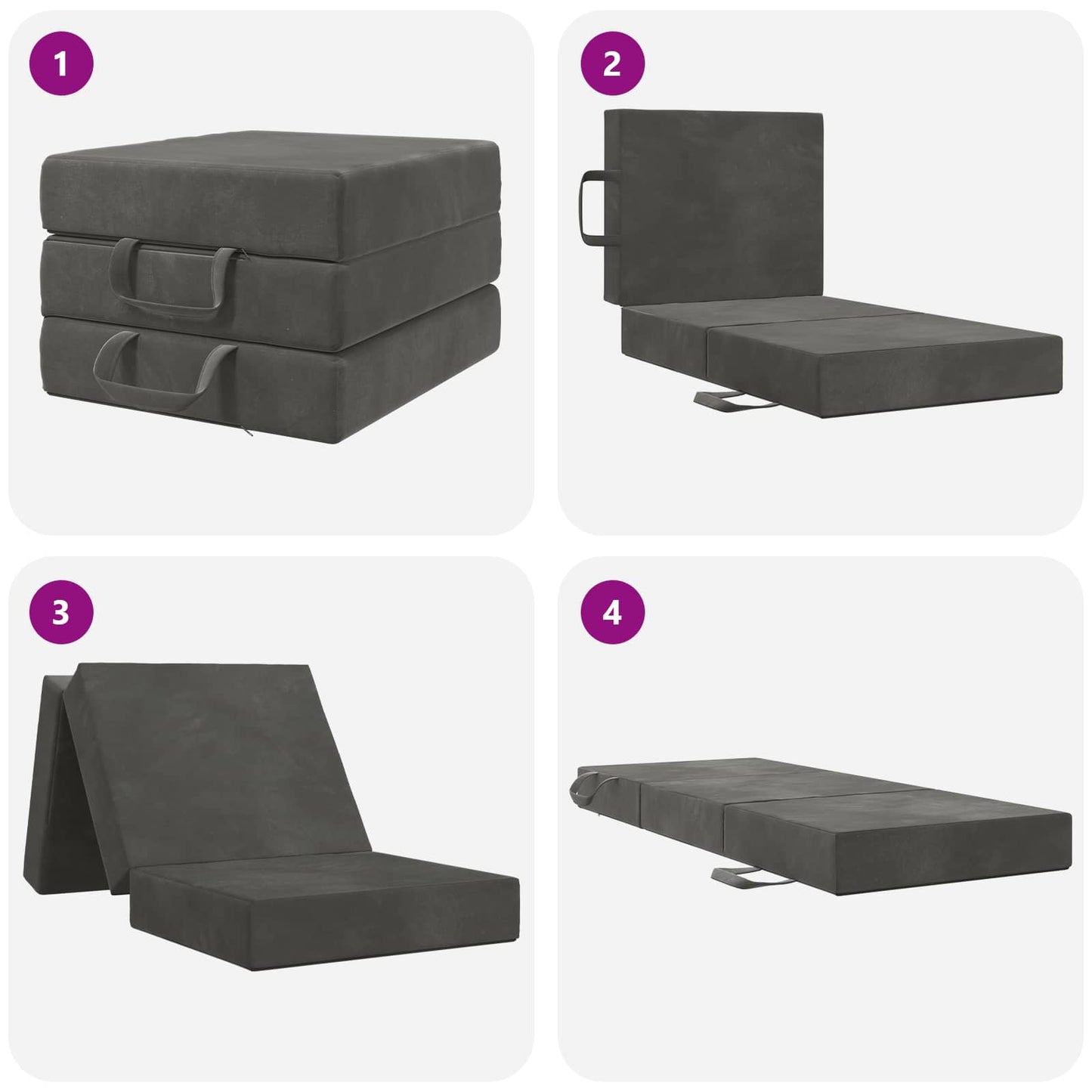 Vouwbare Bankbed 90 x 67 x 45 cm Donkergrijs is nu te koop bij PeponiXL, paradijselijk wonen!