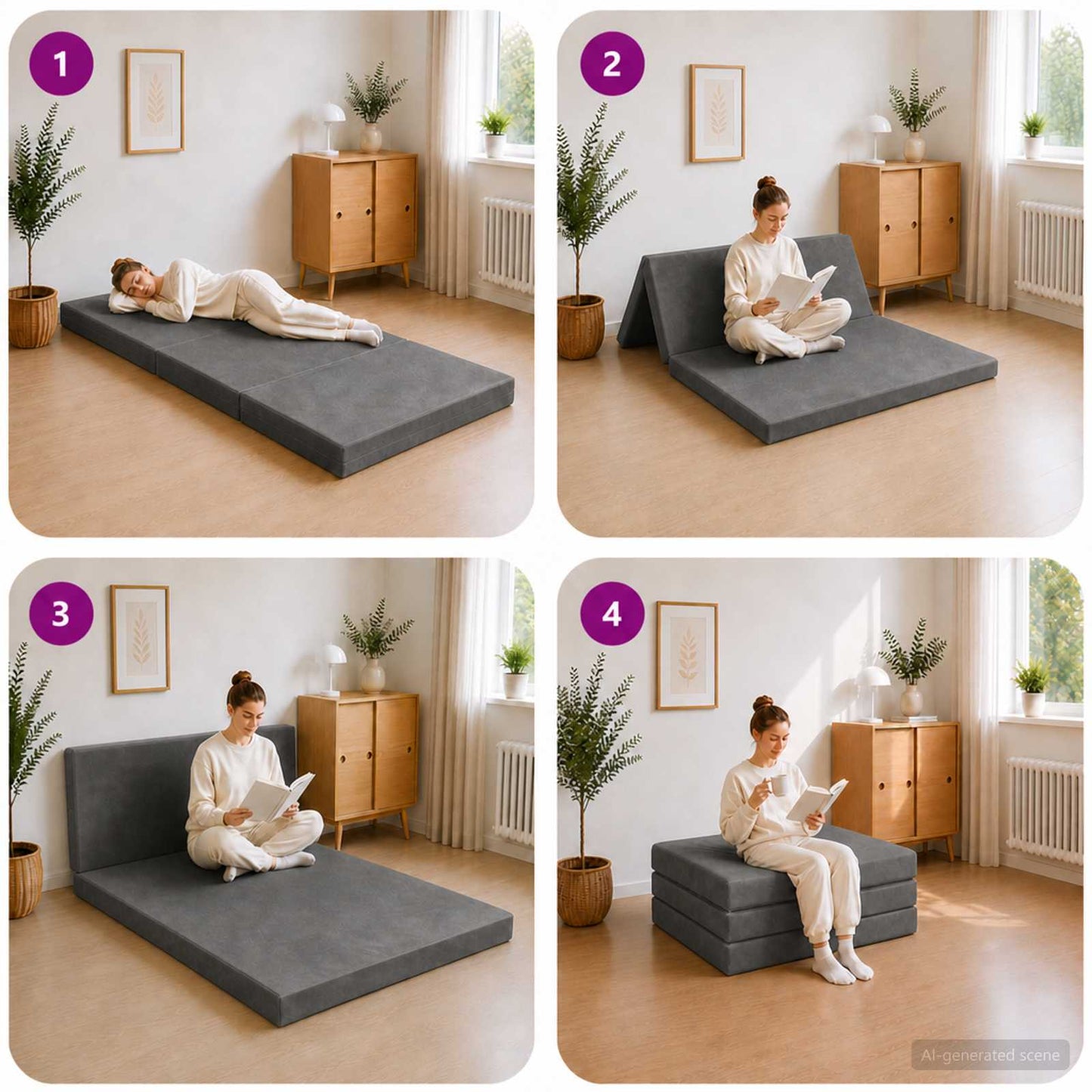 Vouwbare Bankbed 90 x 67 x 45 cm Donkergrijs is nu te koop bij PeponiXL, paradijselijk wonen!