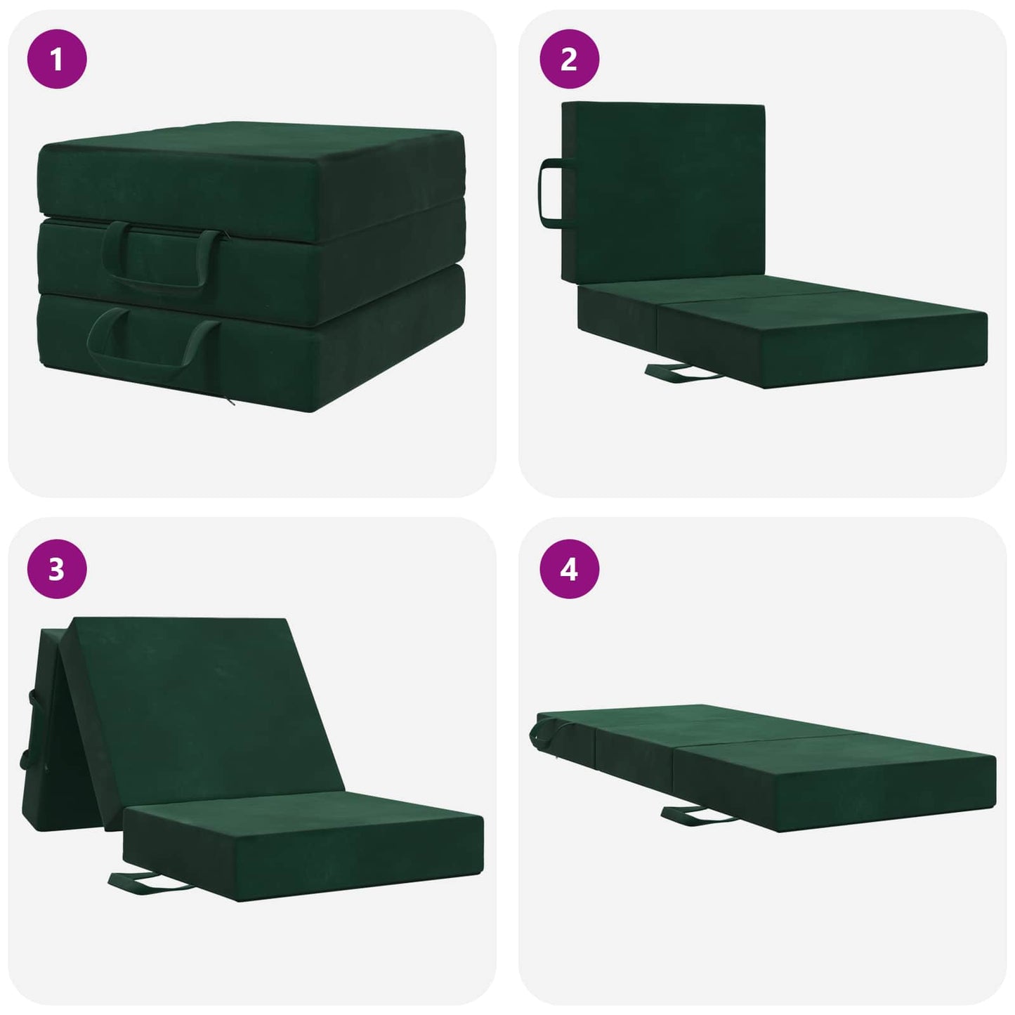 Vouwbare Bankbed 90 x 67 x 45 cm Donkergroen is nu te koop bij PeponiXL, paradijselijk wonen!