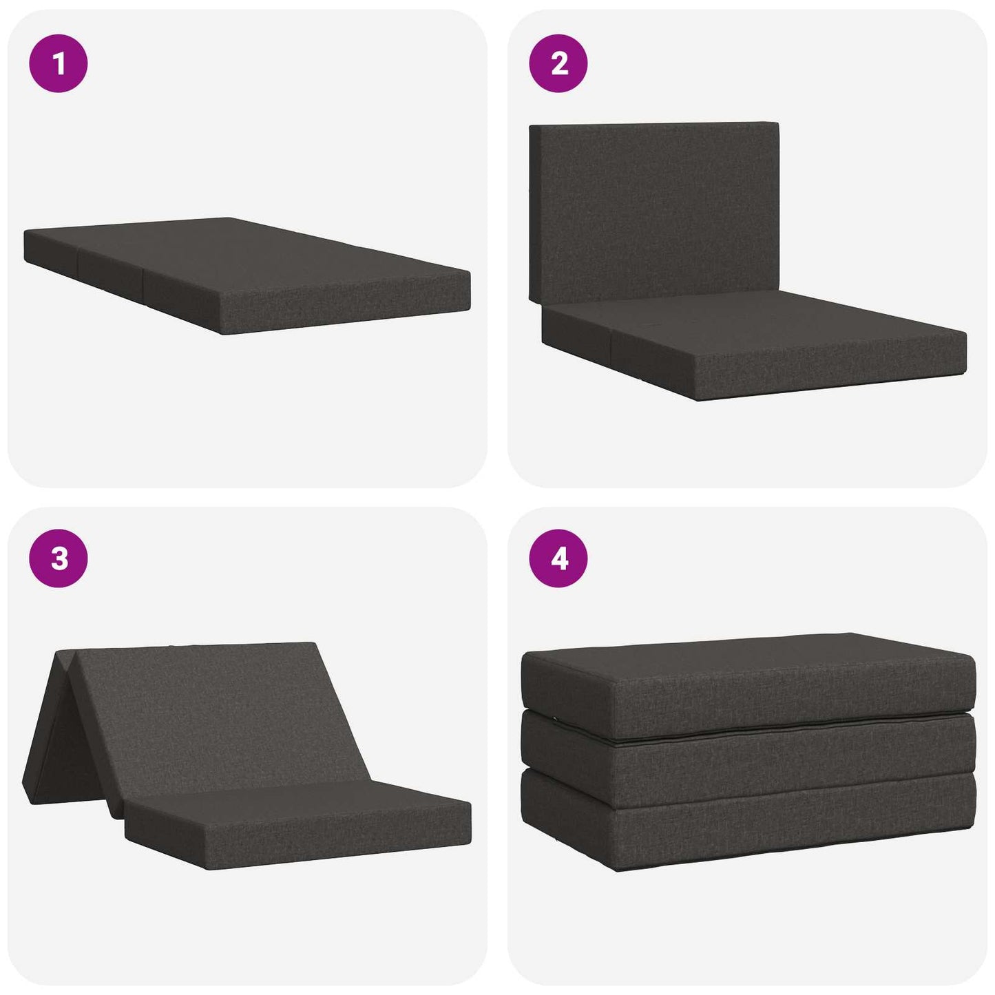 Vouwbare Bankbed 100 x 67 x 45 cm Donkergrijs is nu te koop bij PeponiXL, paradijselijk wonen!