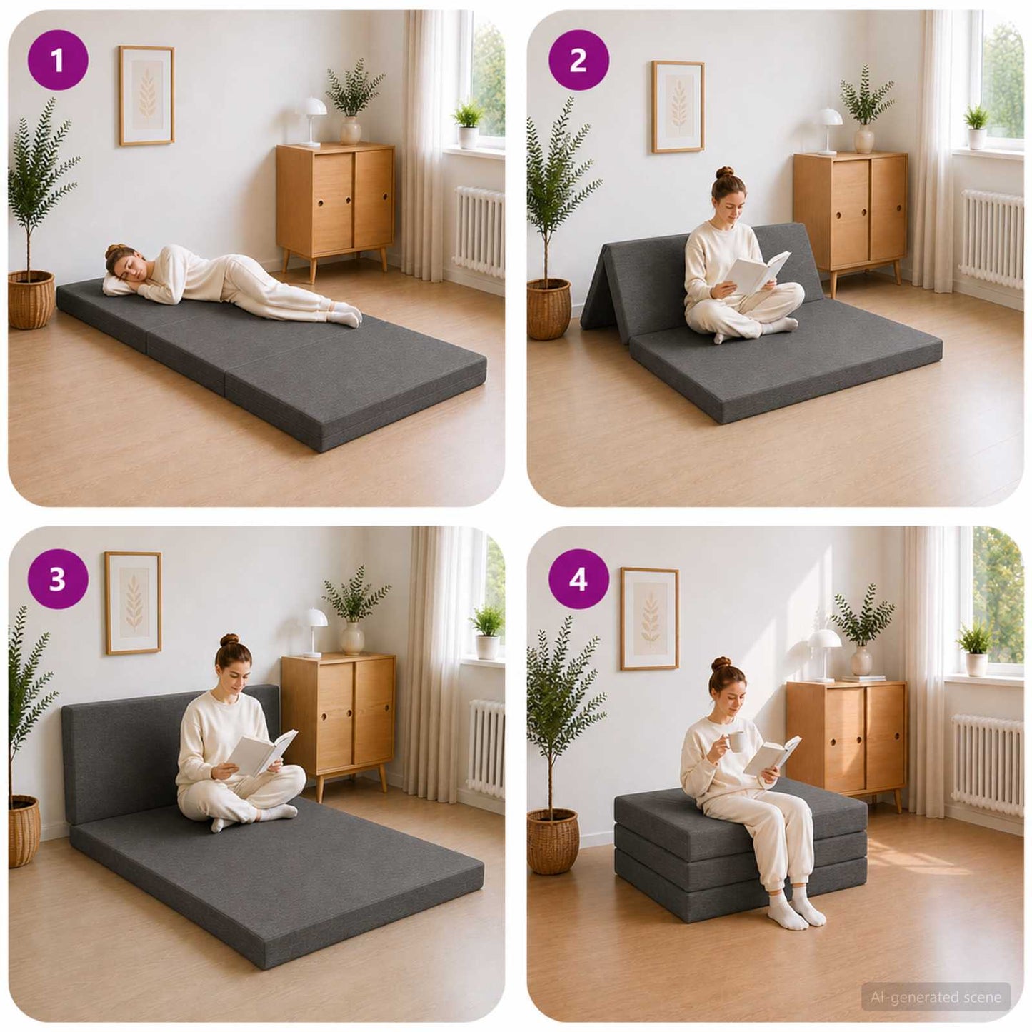 Vouwbare Bankbed 100 x 67 x 45 cm Donkergrijs is nu te koop bij PeponiXL, paradijselijk wonen!