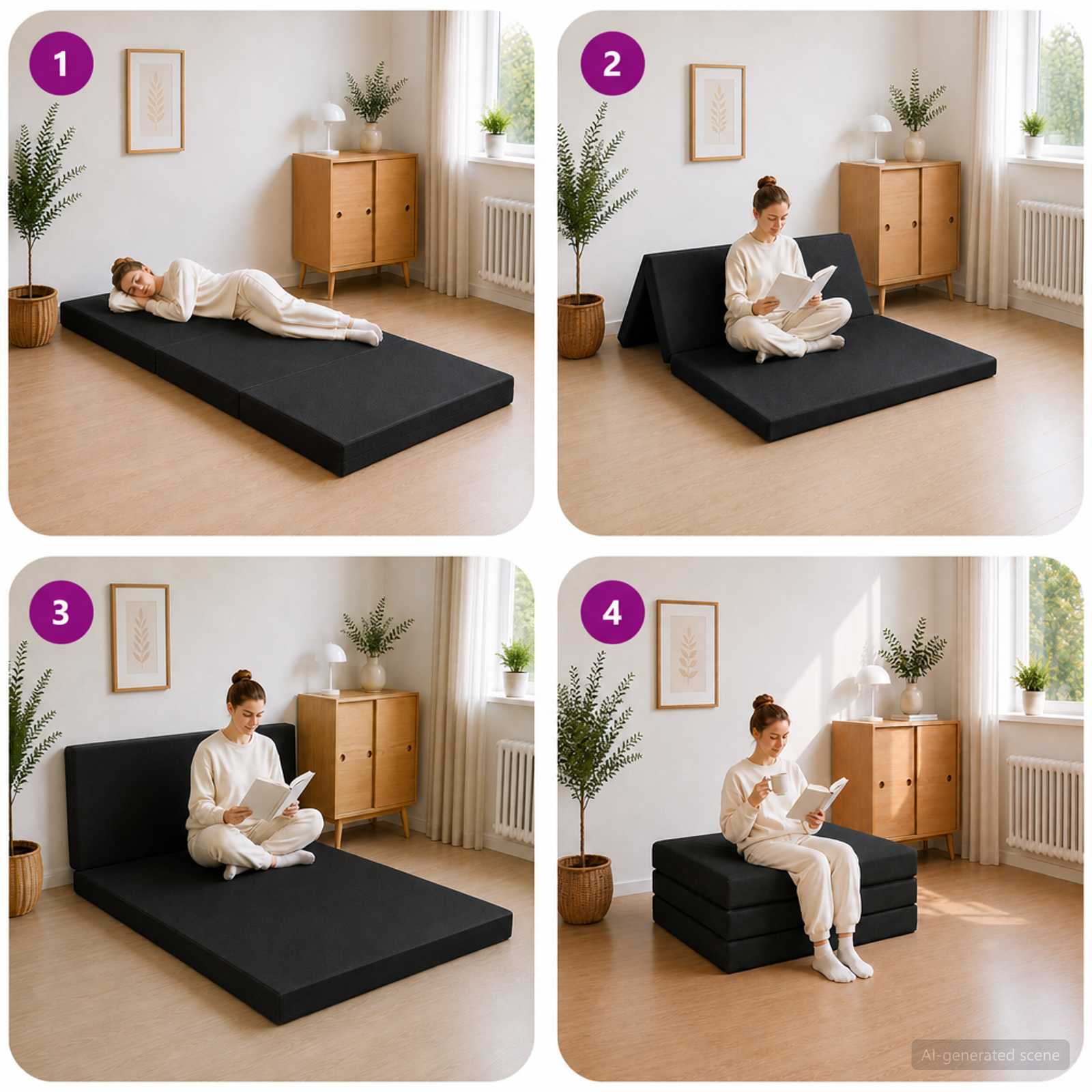 Vouwbare Bankbed 100 x 67 x 45 cm Zwart is nu te koop bij PeponiXL, paradijselijk wonen!