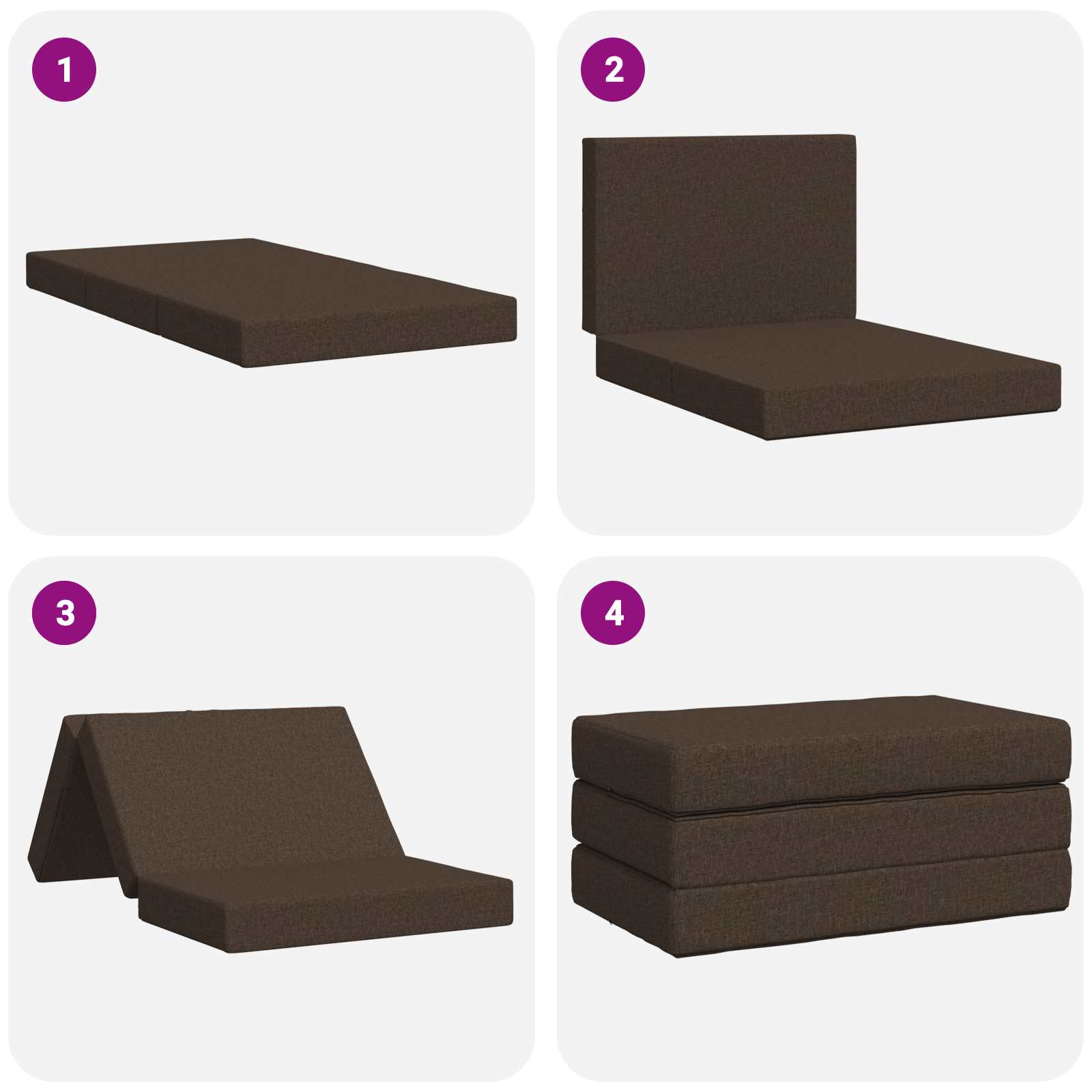 Vouwbare Bankbed 100 x 67 x 45 cm Taupe is nu te koop bij PeponiXL, paradijselijk wonen!