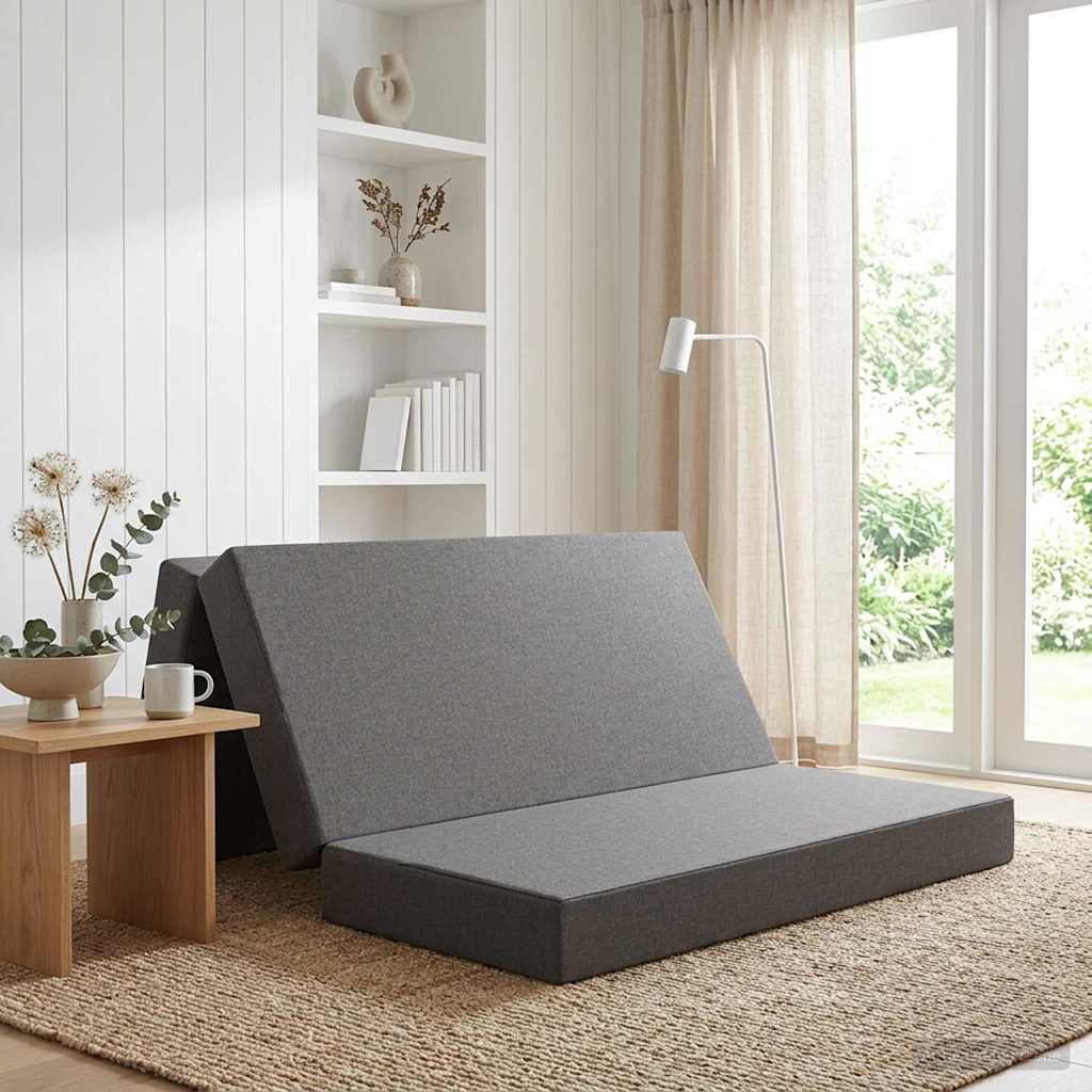 Vouwbare Bankbed 160 x 67 x 45 cm Lichtgrijs is nu te koop bij PeponiXL, paradijselijk wonen!