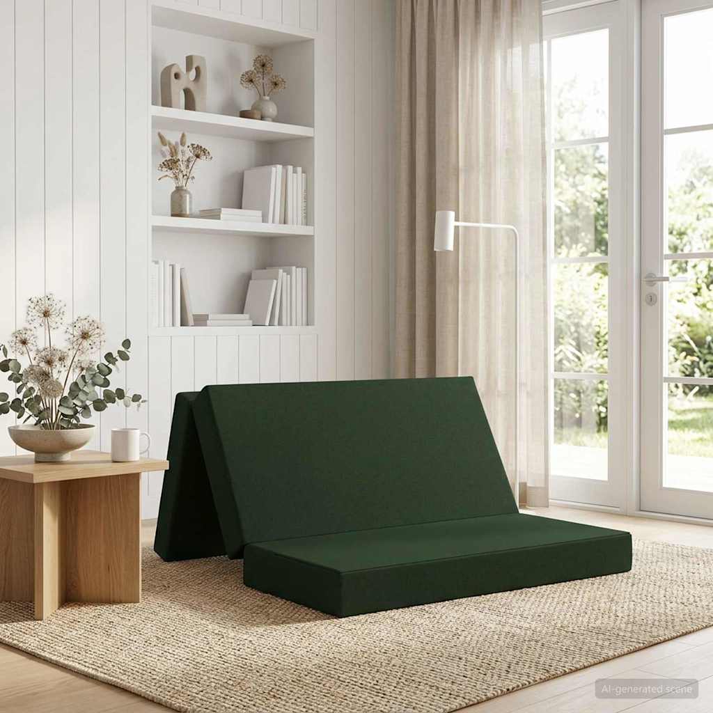 Vouwbare Bankbed 140 x 67 x 45 cm Donkergroen is nu te koop bij PeponiXL, paradijselijk wonen!